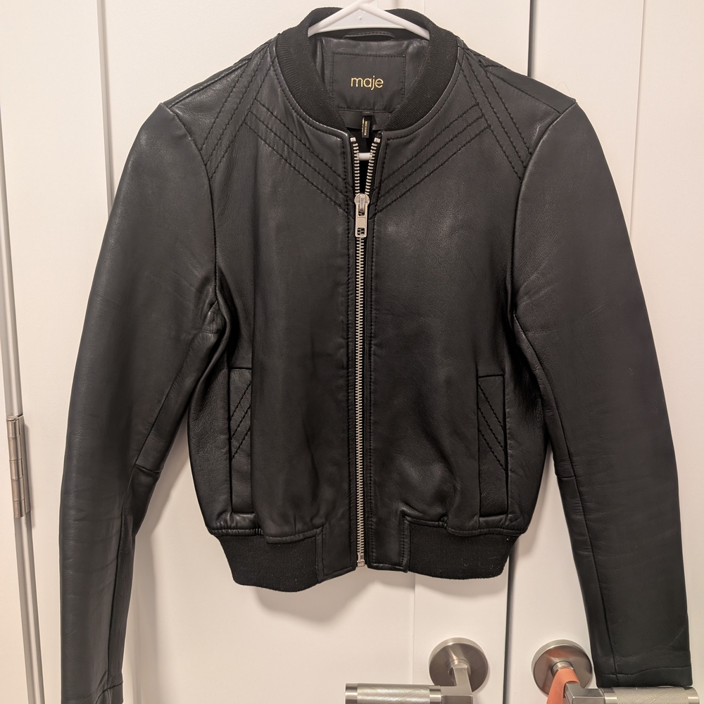 Maje Black Leather Jacket
